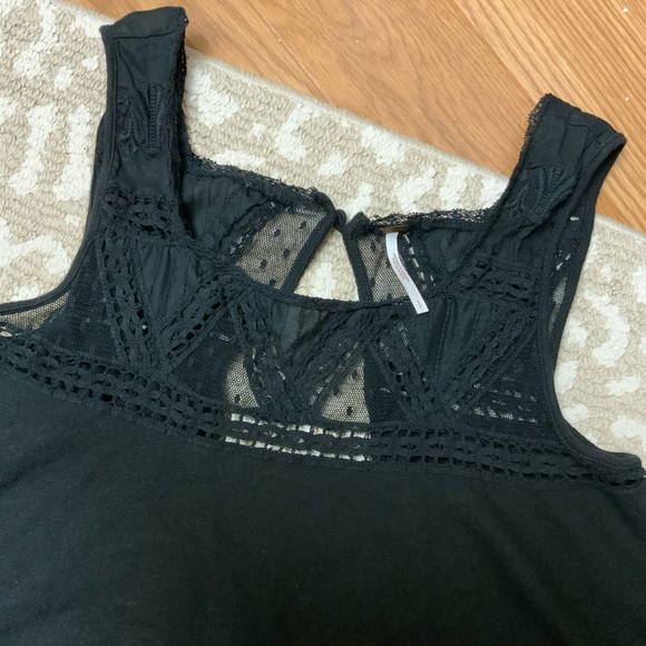 Free people black midi tank top with embroidery - Picture 2 of 12